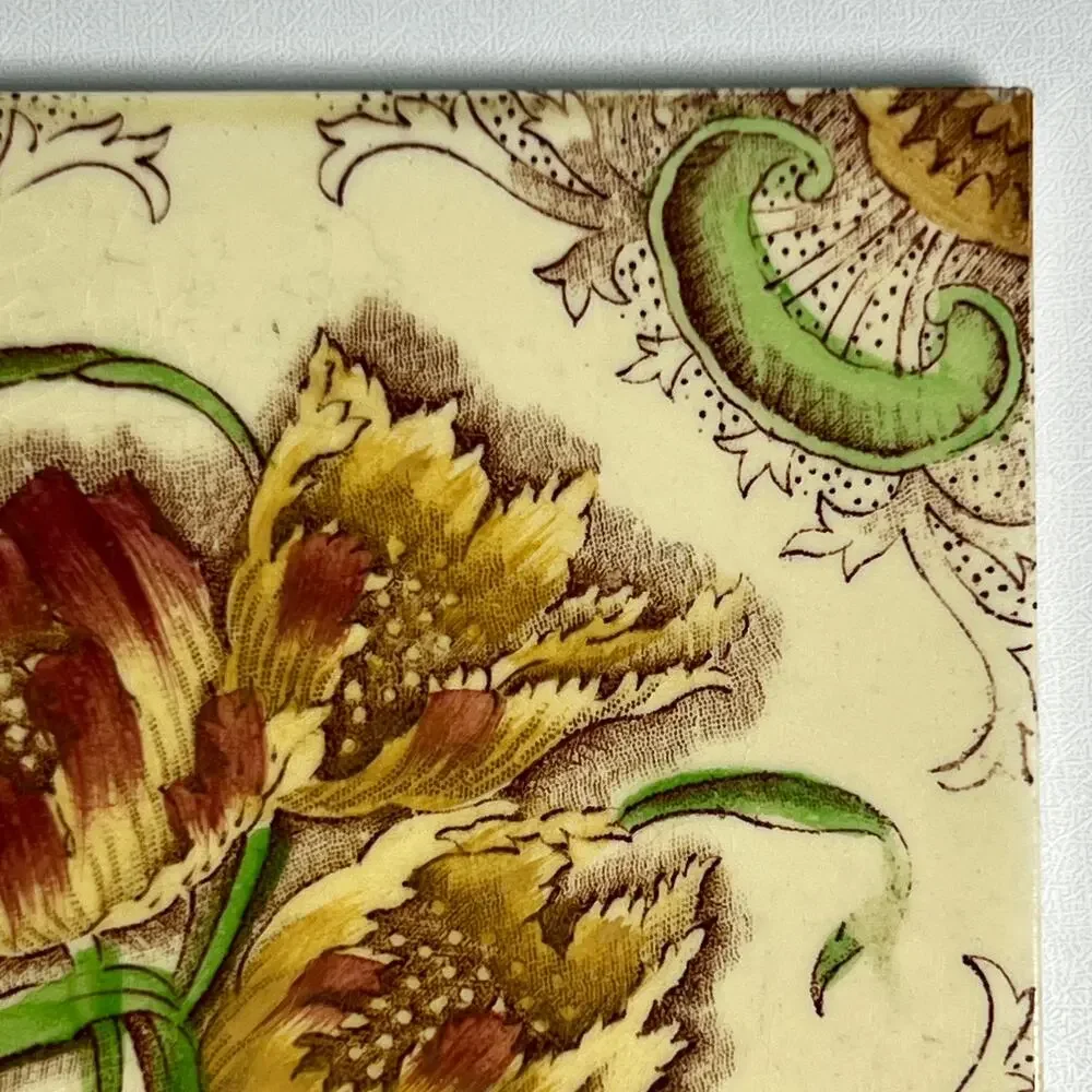 Antique Minton Hollins Tile Aesthetic Movement Victorian Transferware England